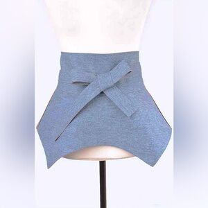 Denim Wrap Skirt Statement Belt